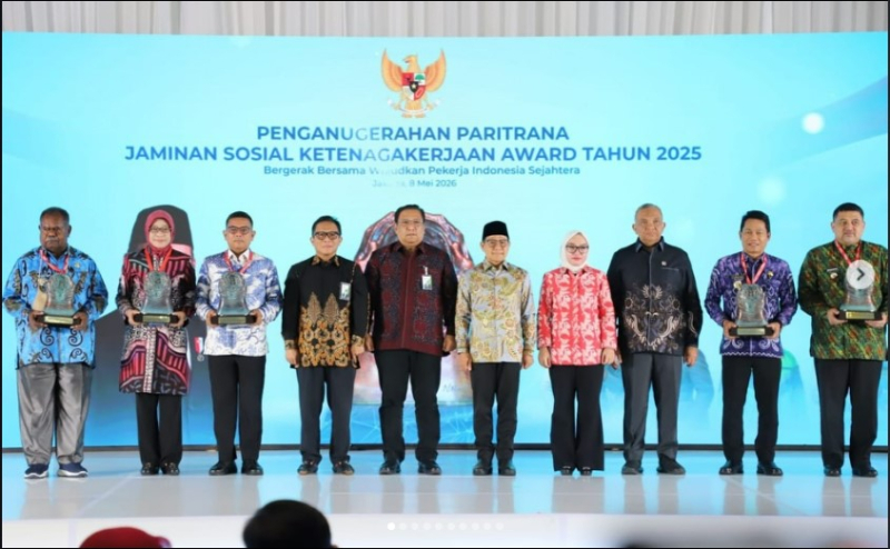 Penganugrahan Paritrana Jaminan Sosial Ketenagakerjaan Award Tahun 2025 bertempat di Plaza BPJamsostek Jakarta. 
